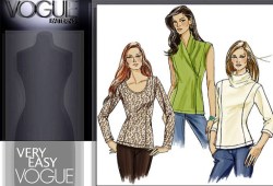 8323 VOGUE STRETCH KNIT TOPS SLEEVES/ COWL OR NOT PATTERN 16-22